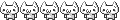 a moving image of a row of small cartoon cats
